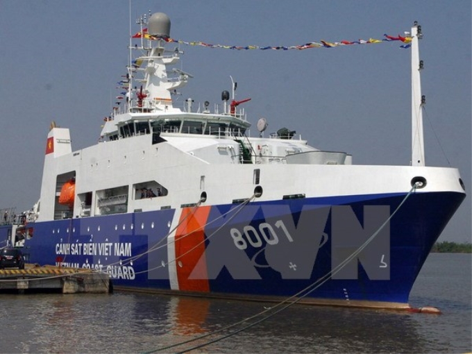 Tàu cảnh sát biển đa năng hiện đại mang số hiệu CSB 8001 trong ngày bàn giao. Ảnh minh họa. (Ảnh: Trọng Đức/TTXVN)